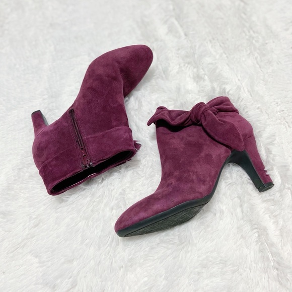 Alex Marie Maroon Suede Heeled Booties Size 6M - Picture 3 of 8